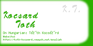 kocsard toth business card